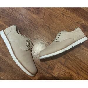 Toms Men's Navi Oxford Casual Shoes Suede Beige/White Size 14 Water Resistant